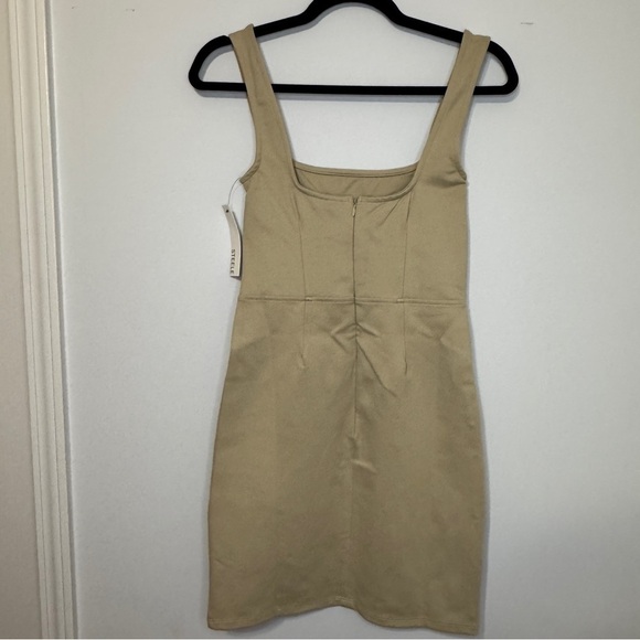 STEELE Bustier Mini Dress XS NWT Beige Bodycon Cocktail - Picture 2 of 8